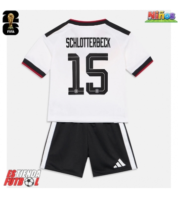 Alemania Nico Schlotterbeck #15 Primera Equipación Niños Mundial 2026 Manga Corta (+ Pantalones cortos)